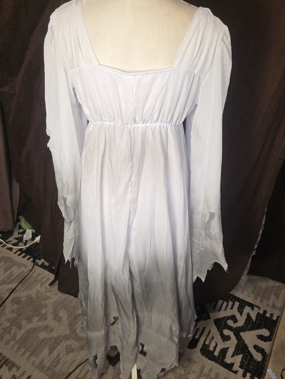 EraSpooky Womens L Gossamer Ghost Costume White Victorian Gothic Halloween - Picture 8 of 14